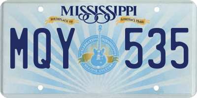 MS license plate MQY535