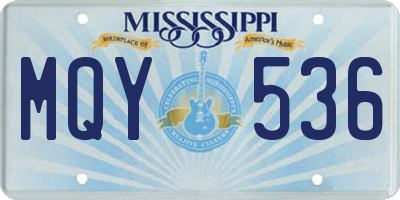 MS license plate MQY536