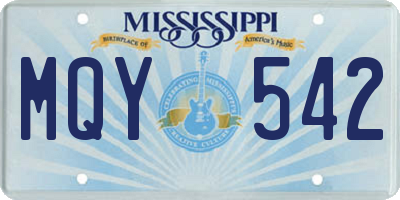 MS license plate MQY542