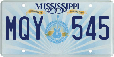 MS license plate MQY545
