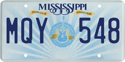 MS license plate MQY548