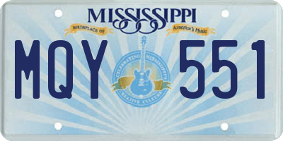 MS license plate MQY551