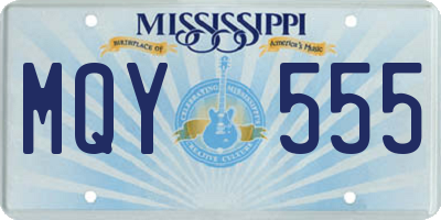 MS license plate MQY555