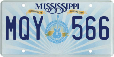 MS license plate MQY566