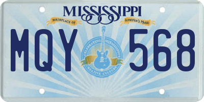 MS license plate MQY568
