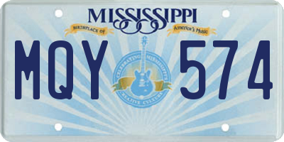MS license plate MQY574