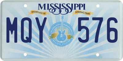 MS license plate MQY576