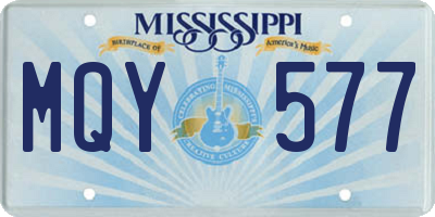 MS license plate MQY577