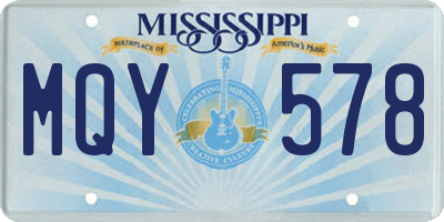 MS license plate MQY578