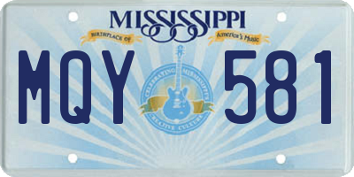 MS license plate MQY581