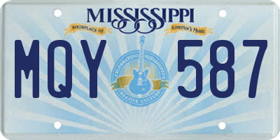 MS license plate MQY587