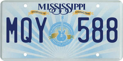 MS license plate MQY588