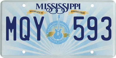 MS license plate MQY593