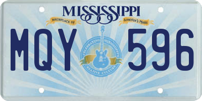 MS license plate MQY596
