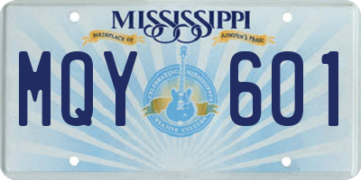 MS license plate MQY601