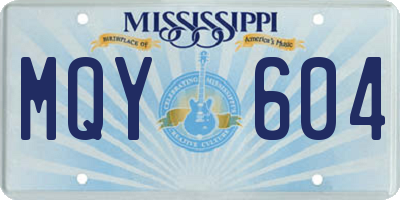 MS license plate MQY604