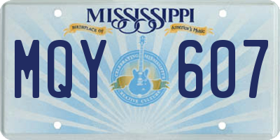 MS license plate MQY607