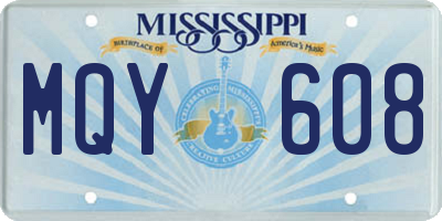 MS license plate MQY608