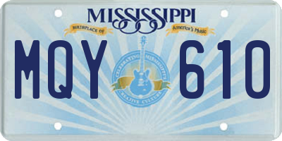 MS license plate MQY610