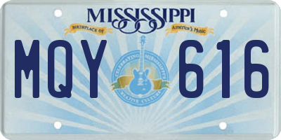 MS license plate MQY616