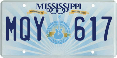 MS license plate MQY617