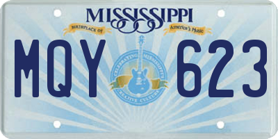 MS license plate MQY623