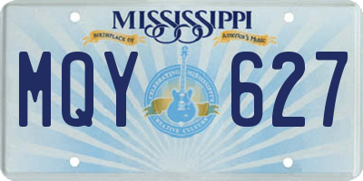 MS license plate MQY627