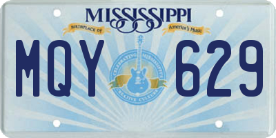MS license plate MQY629