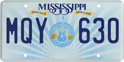 MS license plate MQY630