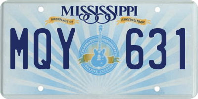 MS license plate MQY631