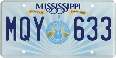 MS license plate MQY633