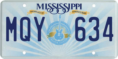 MS license plate MQY634