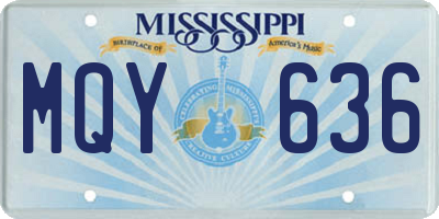 MS license plate MQY636
