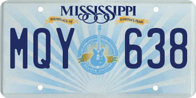 MS license plate MQY638