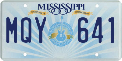 MS license plate MQY641
