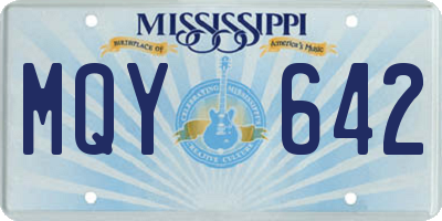 MS license plate MQY642