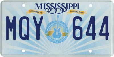 MS license plate MQY644