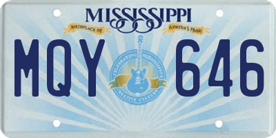 MS license plate MQY646