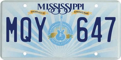 MS license plate MQY647