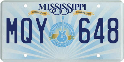 MS license plate MQY648