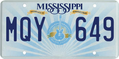 MS license plate MQY649