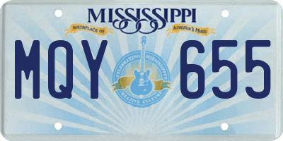 MS license plate MQY655
