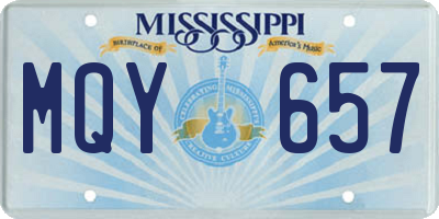 MS license plate MQY657