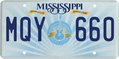 MS license plate MQY660