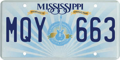 MS license plate MQY663