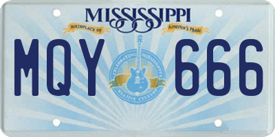 MS license plate MQY666