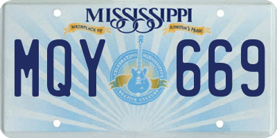 MS license plate MQY669