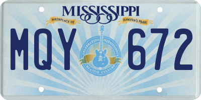 MS license plate MQY672