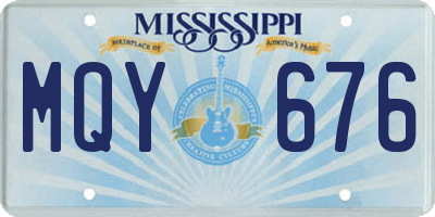 MS license plate MQY676