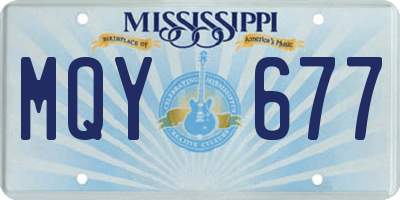 MS license plate MQY677